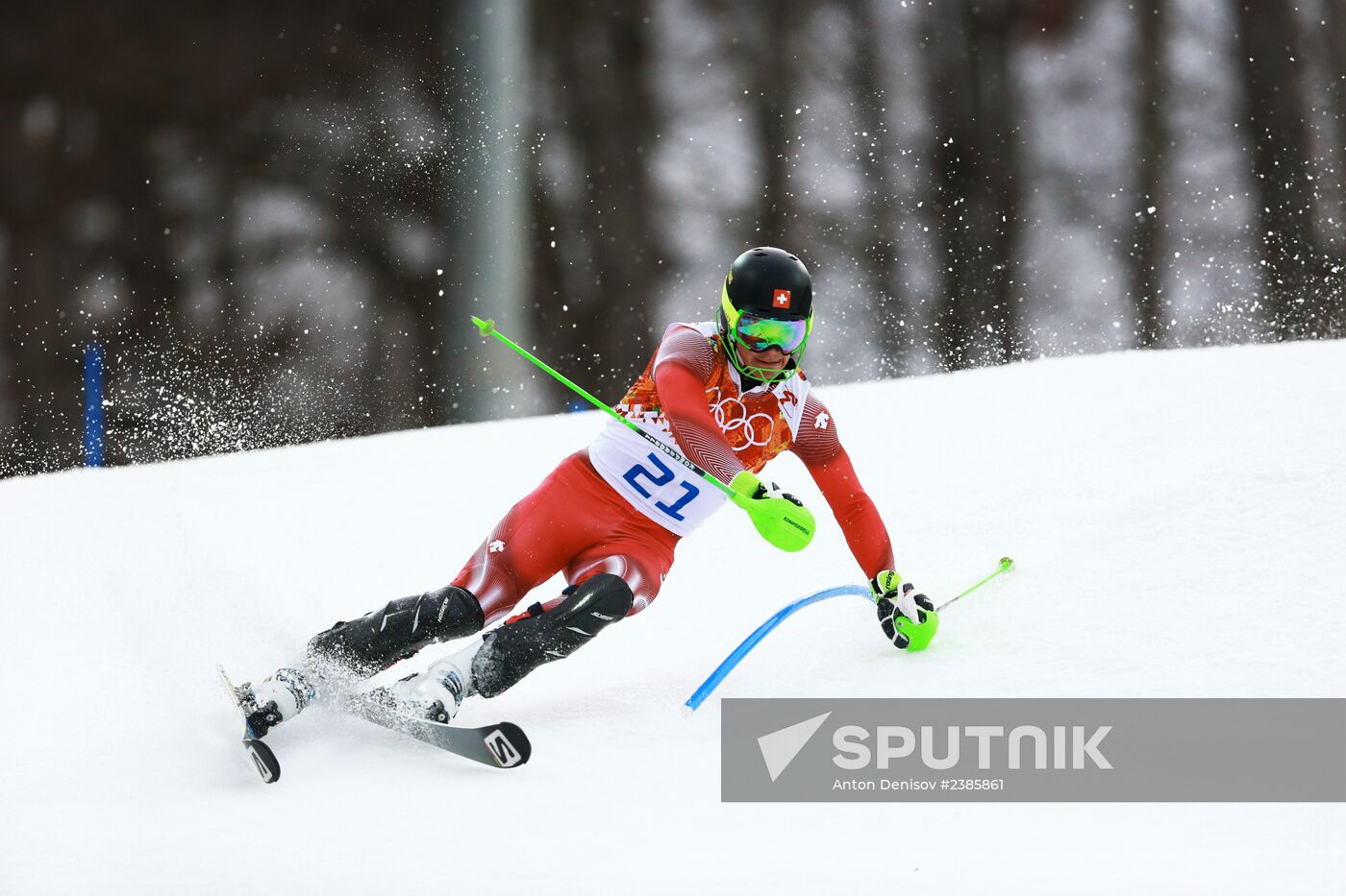2014 Winter Olympics. Alpine skiing. Men. Slalom