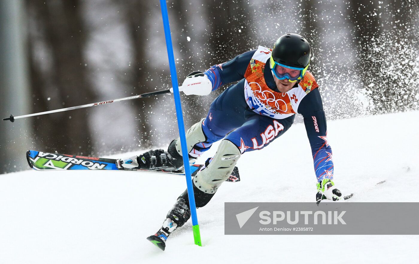 2014 Winter Olympics. Alpine skiing. Men. Slalom