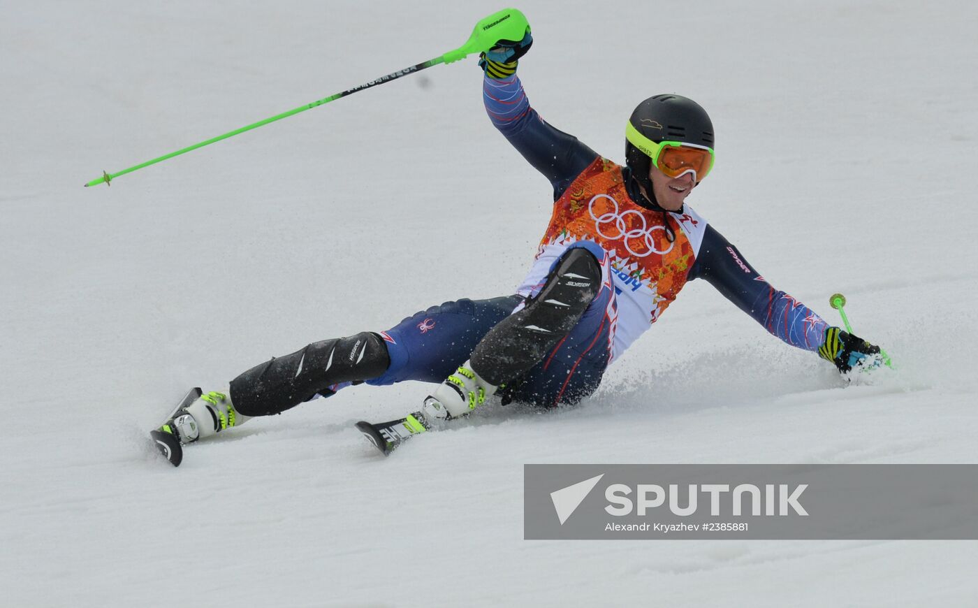 2014 Winter Olympics. Alpine skiing. Men. Slalom