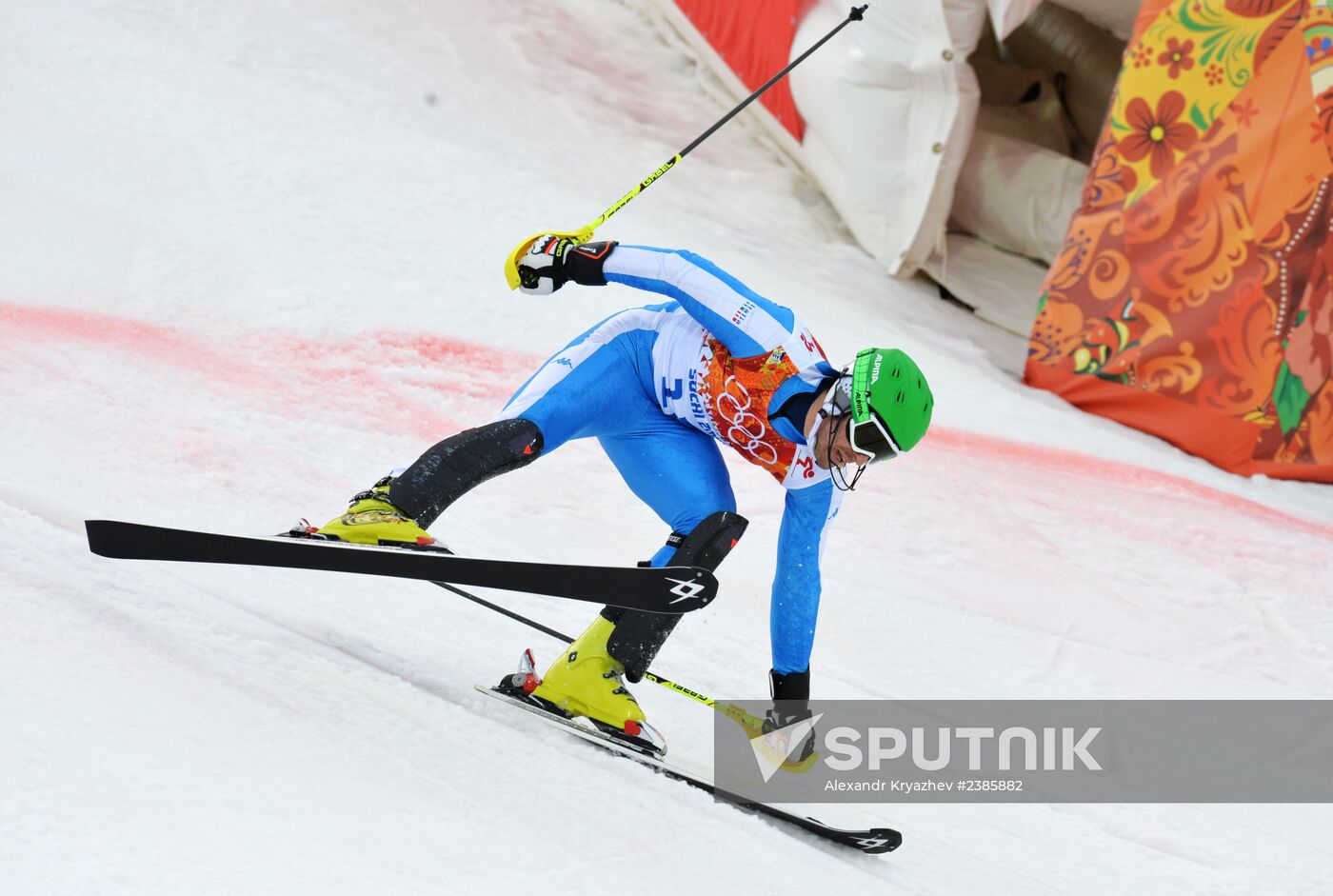 2014 Winter Olympics. Alpine skiing. Men. Slalom