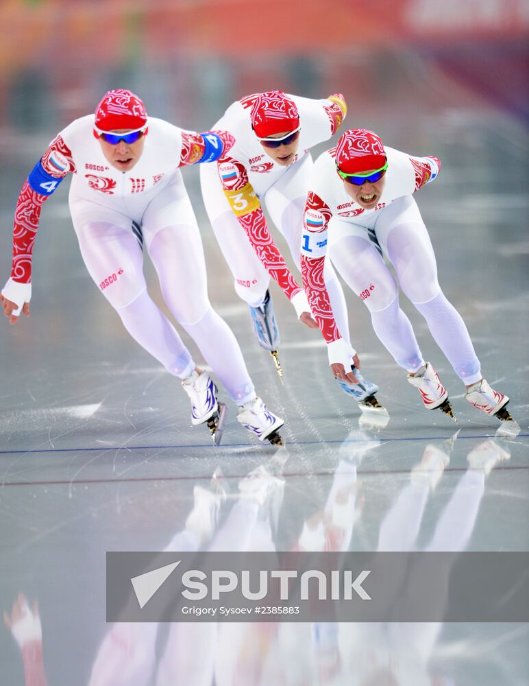 2014 Winter Olympics. Speed skating. Women. Team pursuit. Finals
