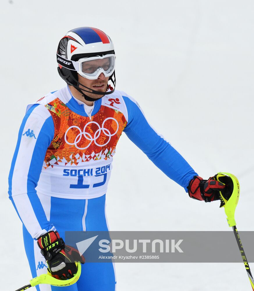 2014 Winter Olympics. Alpine skiing. Men. Slalom