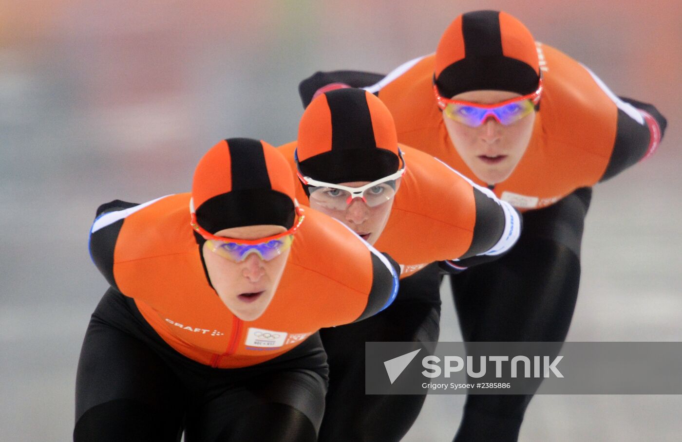 2014 Winter Olympics. Speed skating. Women. Team pursuit. Finals