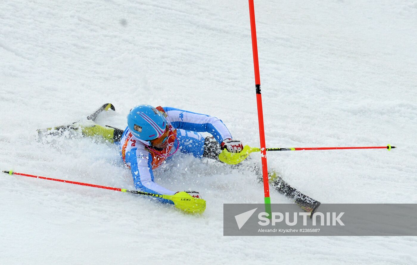 2014 Winter Olympics. Alpine skiing. Men. Slalom