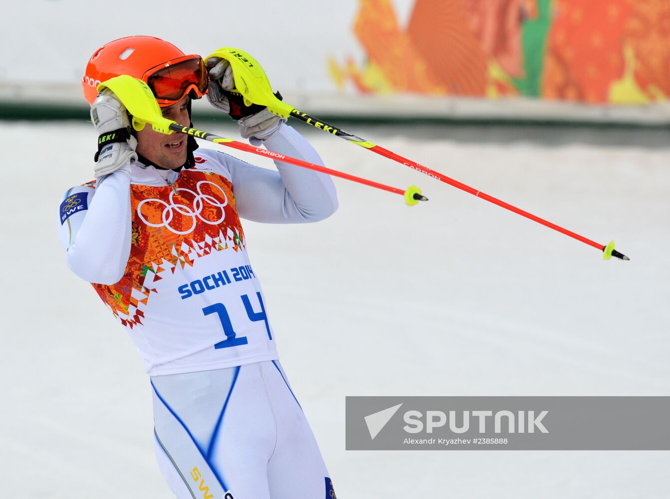 2014 Winter Olympics. Alpine skiing. Men. Slalom