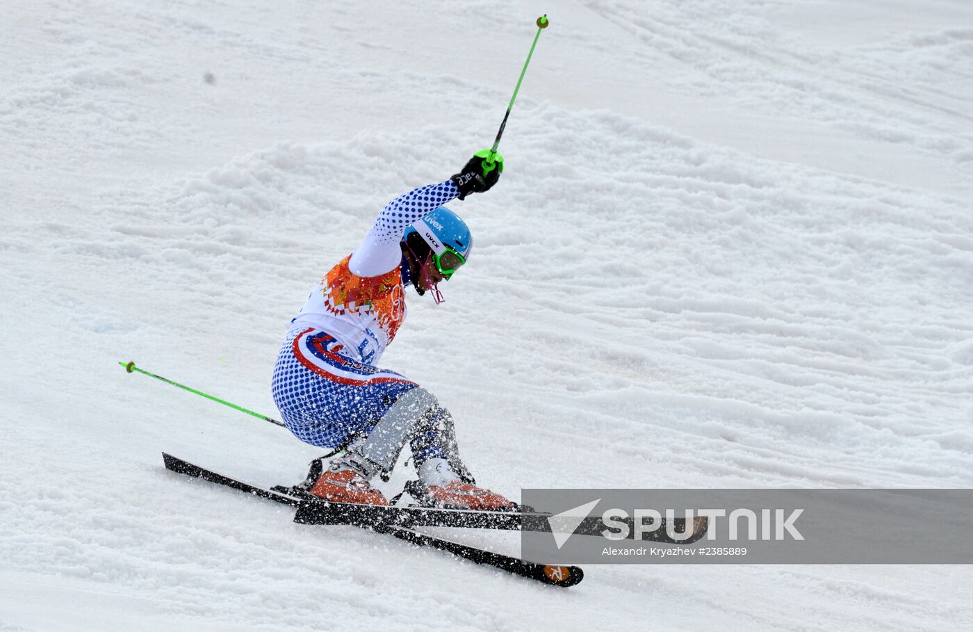 2014 Winter Olympics. Alpine skiing. Men. Slalom