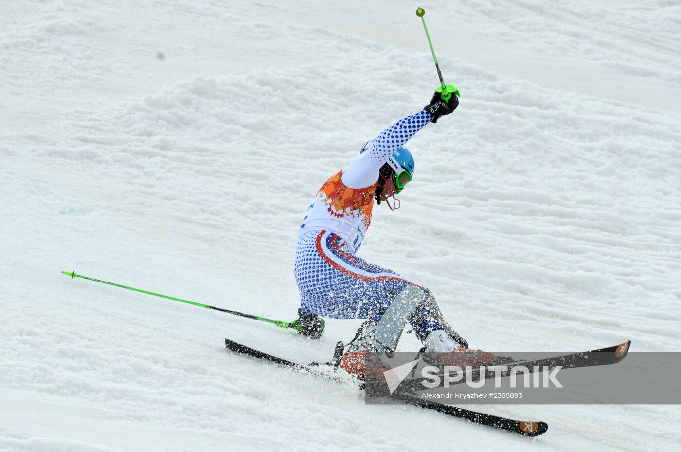 2014 Winter Olympics. Alpine skiing. Men. Slalom