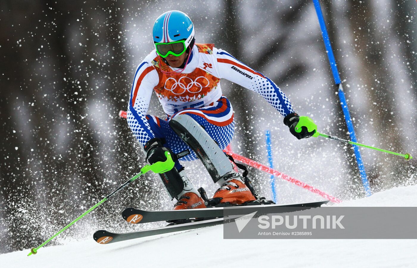 2014 Winter Olympics. Alpine skiing. Men. Slalom