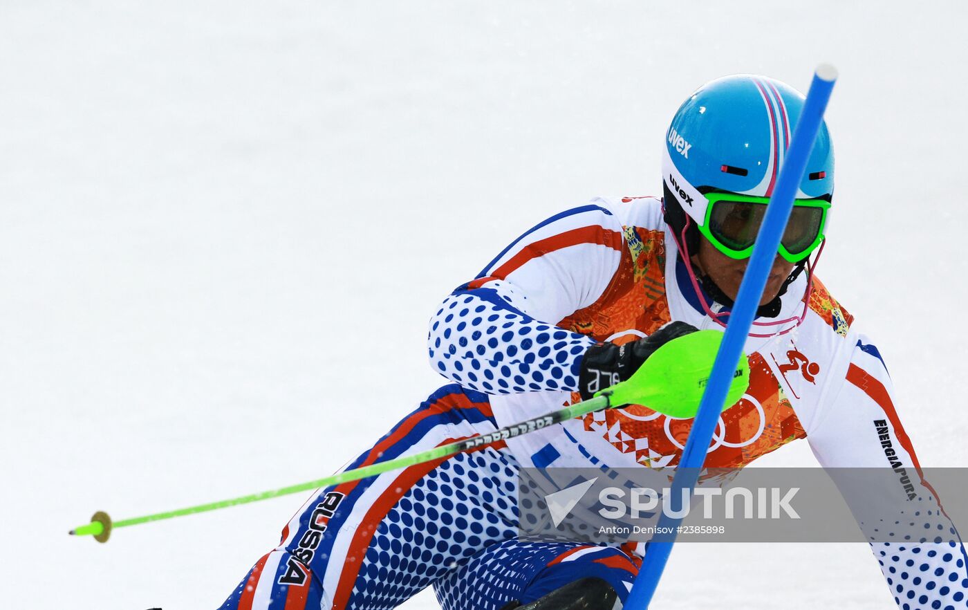 2014 Winter Olympics. Alpine skiing. Men. Slalom