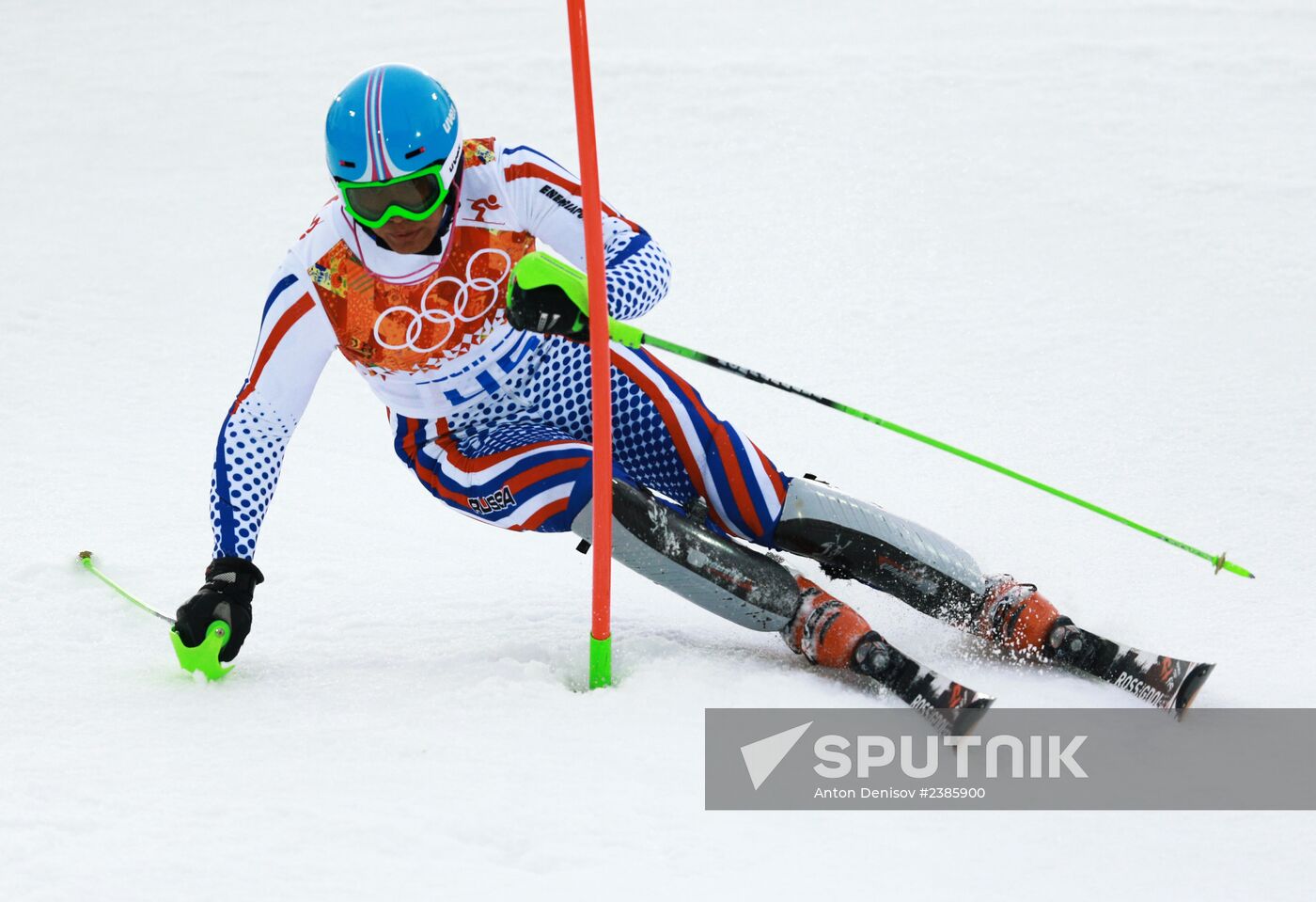 2014 Winter Olympics. Alpine skiing. Men. Slalom