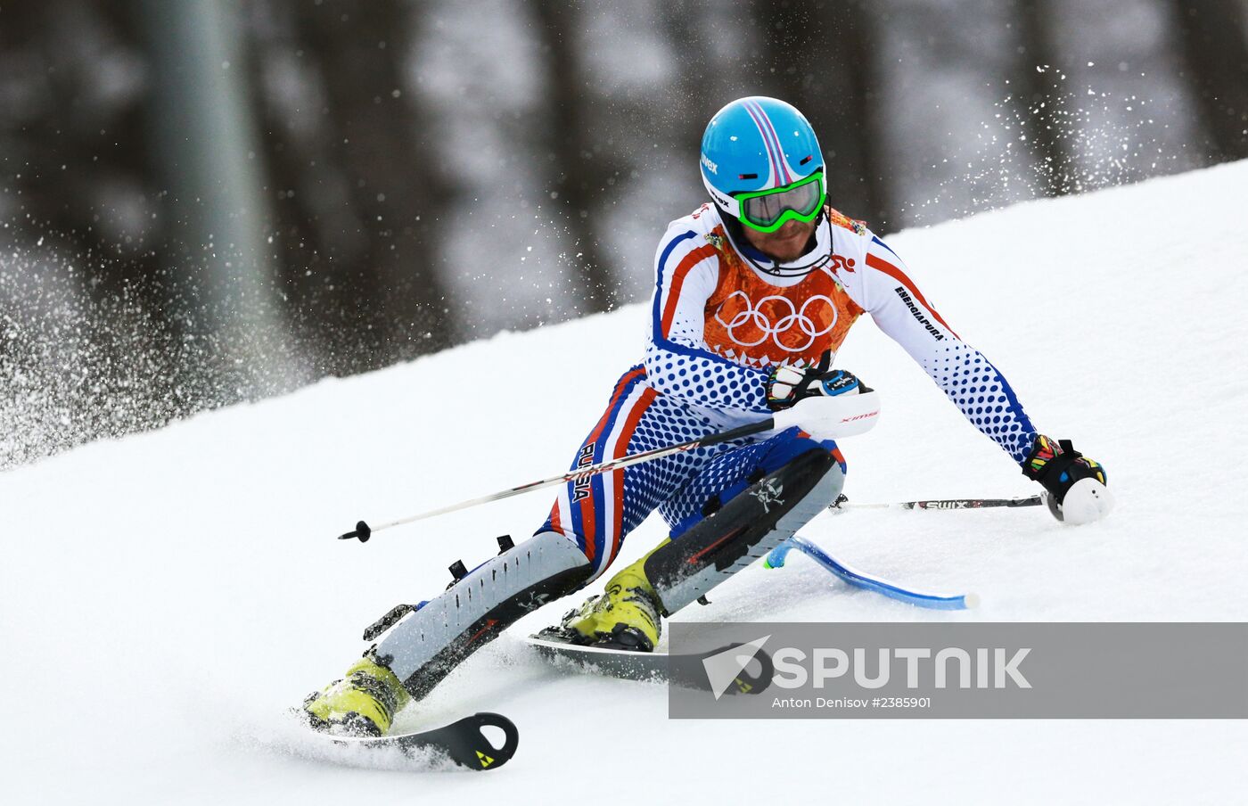 2014 Winter Olympics. Alpine skiing. Men. Slalom