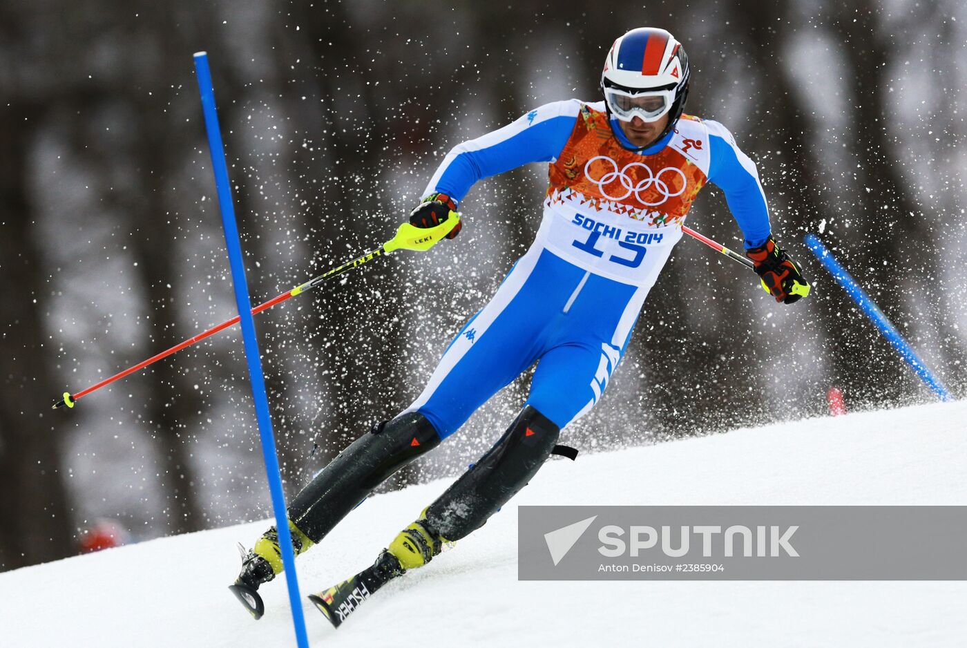 2014 Winter Olympics. Alpine skiing. Men. Slalom