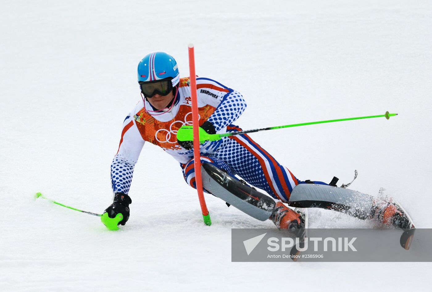 2014 Winter Olympics. Alpine skiing. Men. Slalom