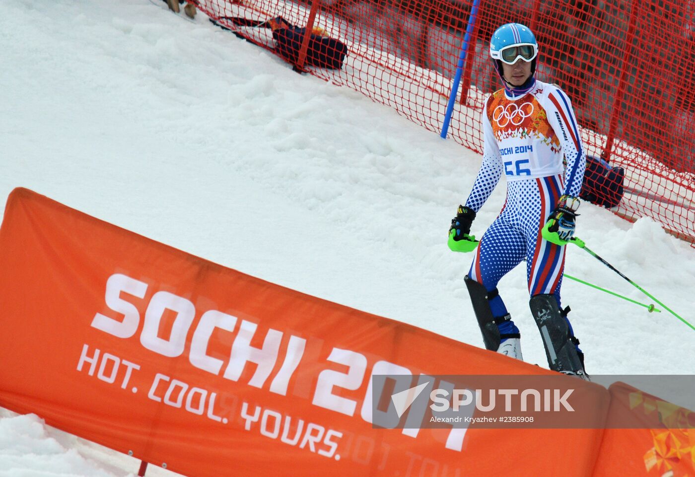 2014 Winter Olympics. Alpine skiing. Men. Slalom
