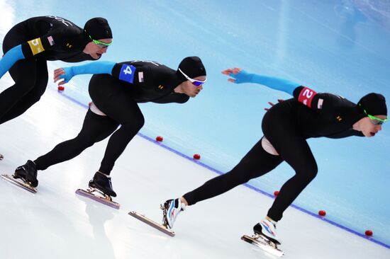 2014 Winter Olympics. Speed skating. Men. Team pursuit. Finals