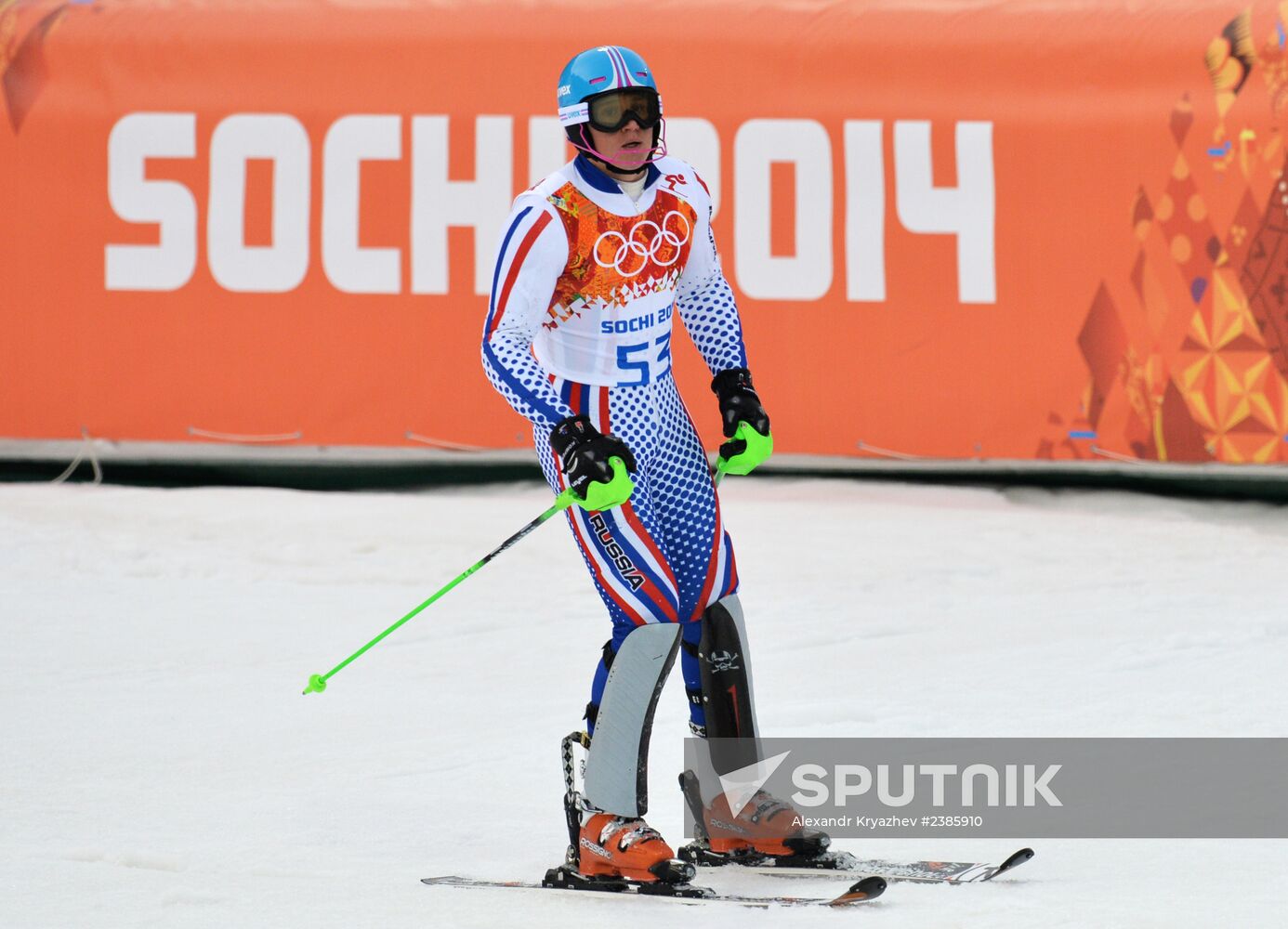 2014 Winter Olympics. Alpine skiing. Men. Slalom