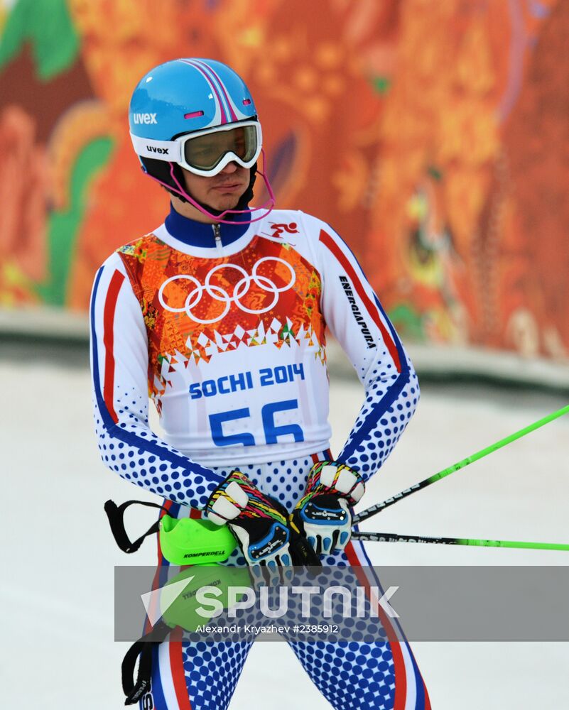 2014 Winter Olympics. Alpine skiing. Men. Slalom