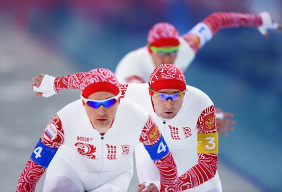 2014 Winter Olympics. Speed skating. Men. Team pursuit. Finals