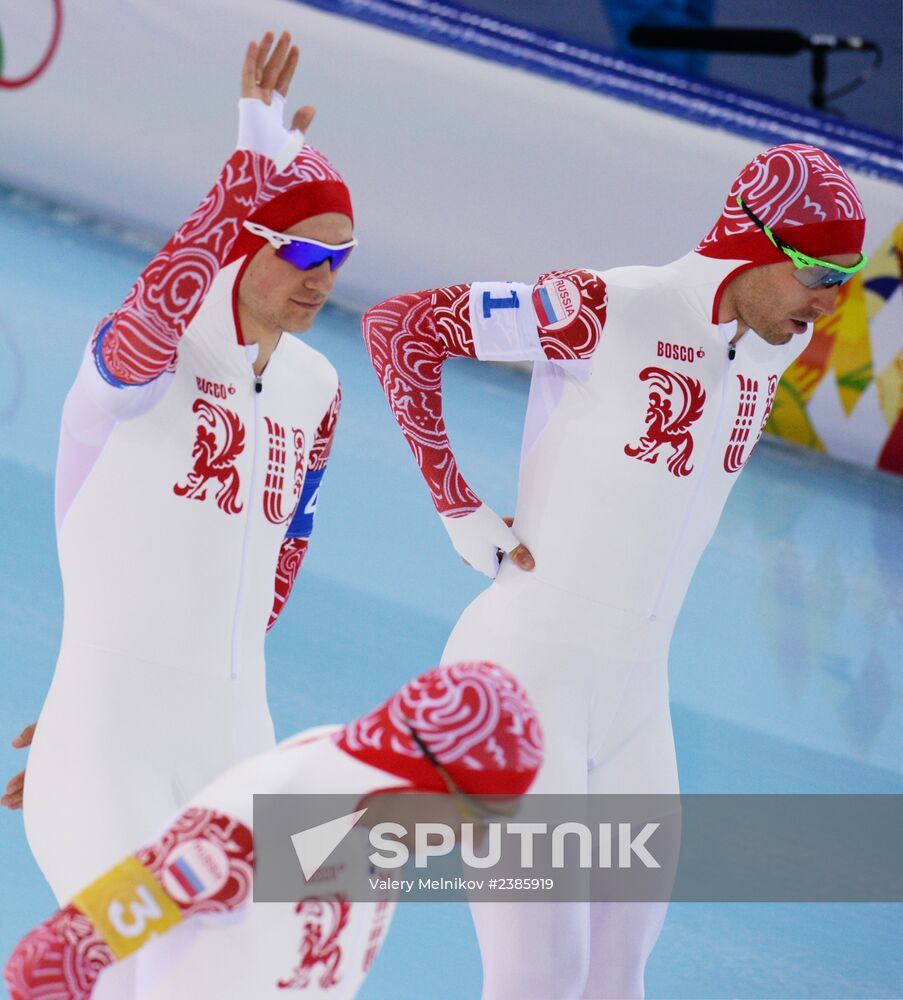 2014 Winter Olympics. Speed skating. Men. Team pursuit. Finals