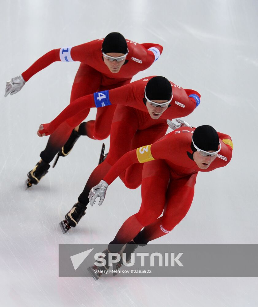 2014 Winter Olympics. Speed skating. Men. Team pursuit. Finals