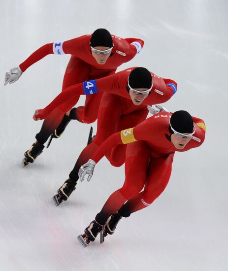 2014 Winter Olympics. Speed skating. Men. Team pursuit. Finals