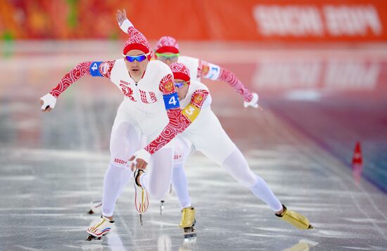 2014 Winter Olympics. Speed skating. Men. Team pursuit. Finals