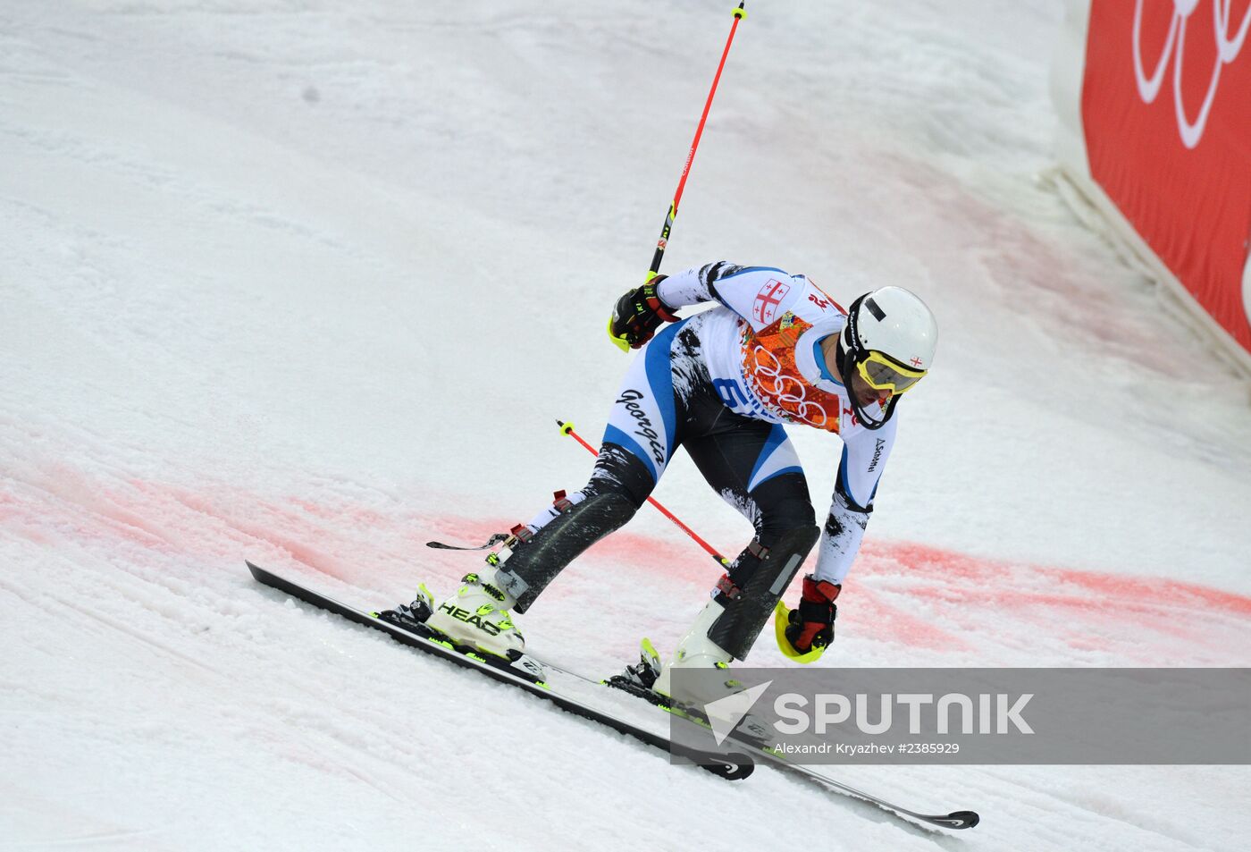 2014 Winter Olympics. Alpine skiing. Men. Slalom