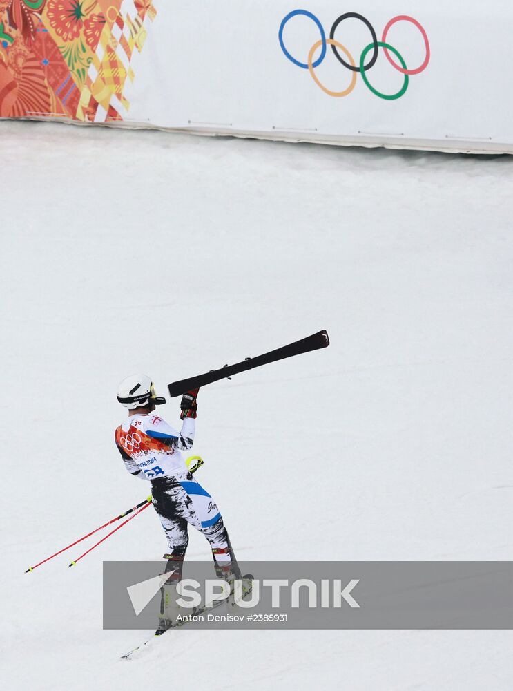2014 Winter Olympics. Alpine skiing. Men. Slalom