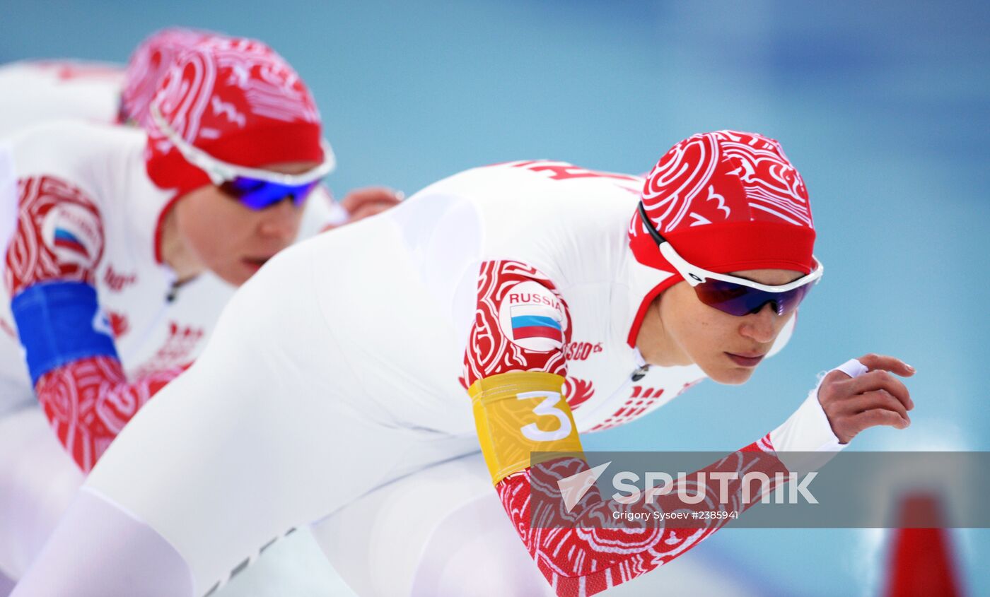 2014 Winter Olympics. Speed skating. Women. Team pursuit. Finals