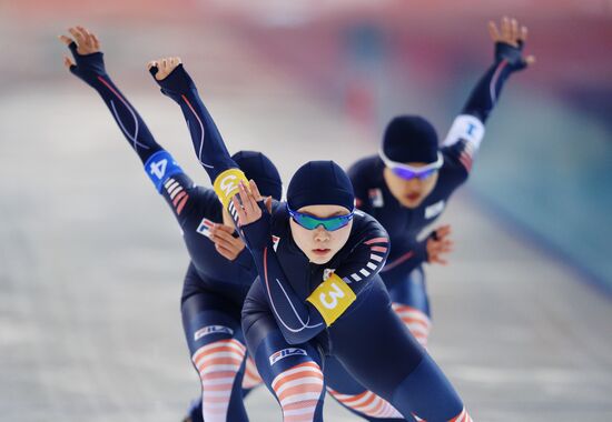 2014 Winter Olympics. Speed skating. Women. Team pursuit. Finals