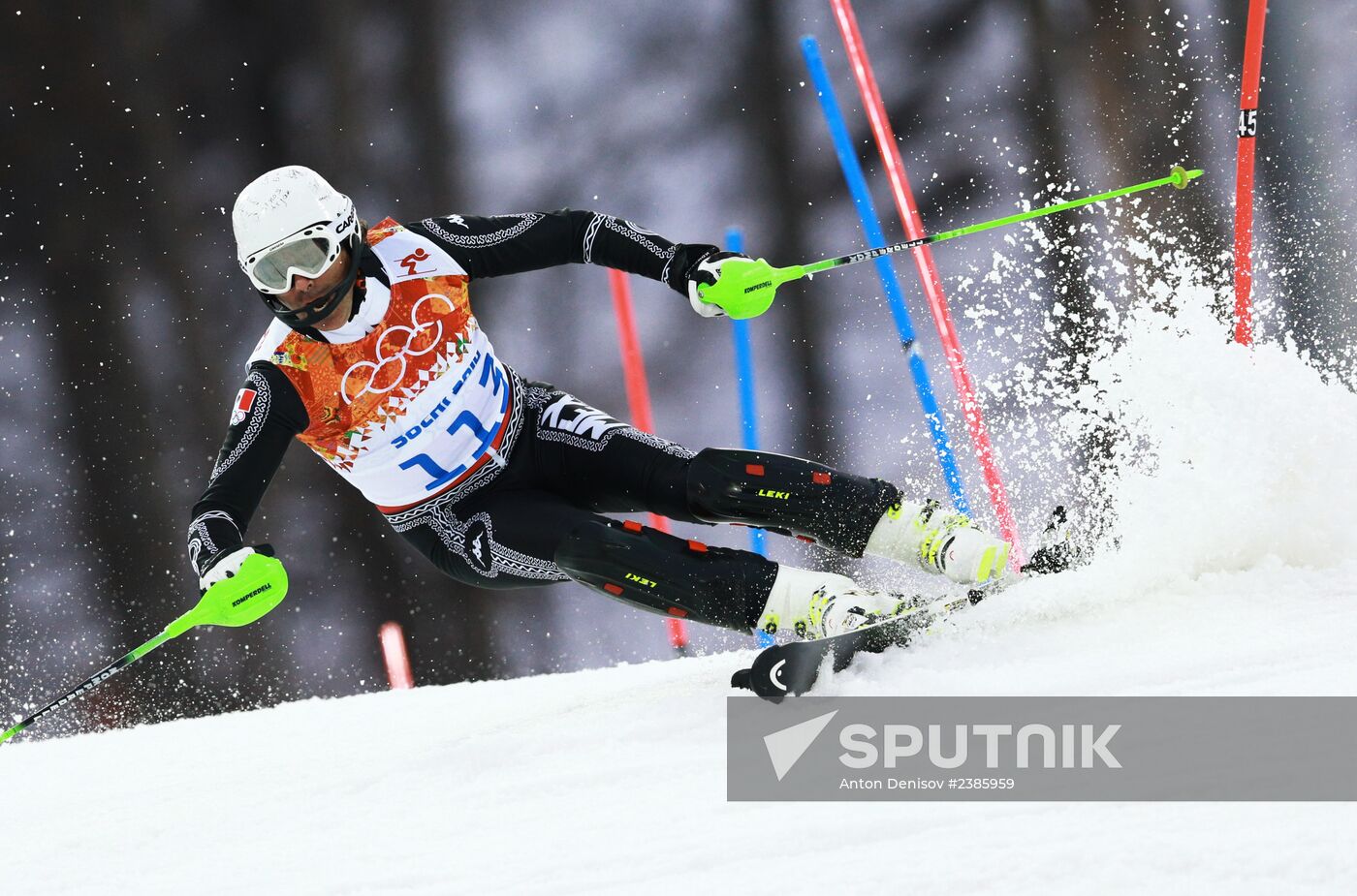 2014 Winter Olympics. Alpine skiing. Men. Slalom
