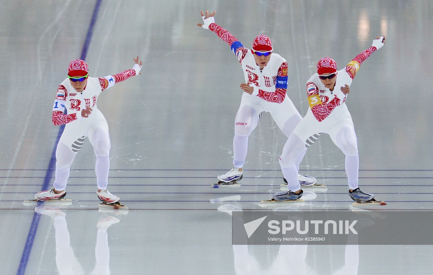 2014 Winter Olympics. Speed skating. Women. Team pursuit. Finals