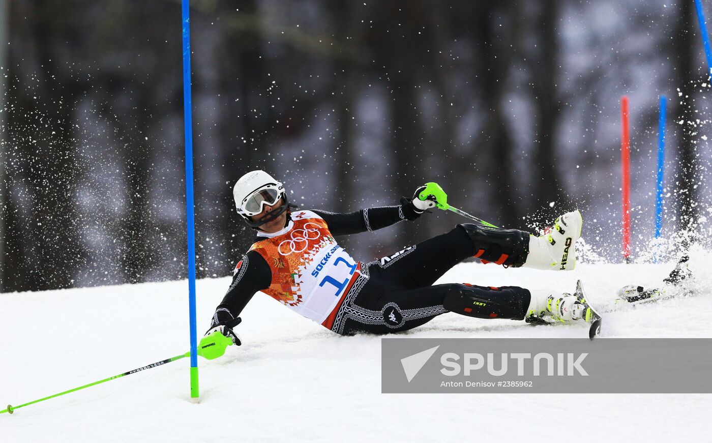 2014 Winter Olympics. Alpine skiing. Men. Slalom