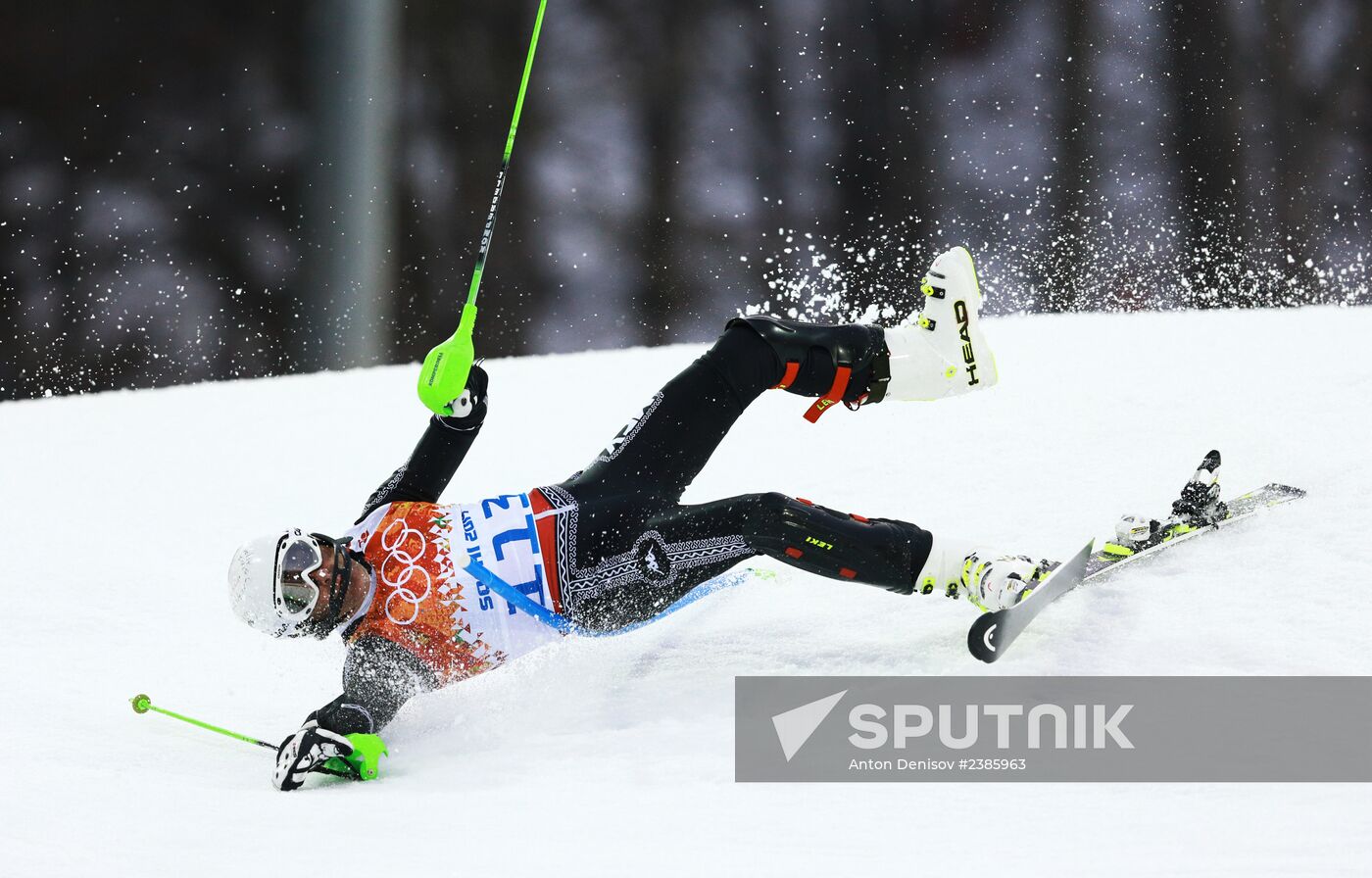 2014 Winter Olympics. Alpine skiing. Men. Slalom