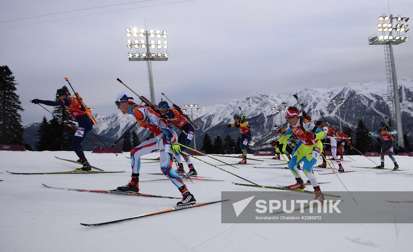 2014 Winter Olympics. Biathlon. Men. Relay
