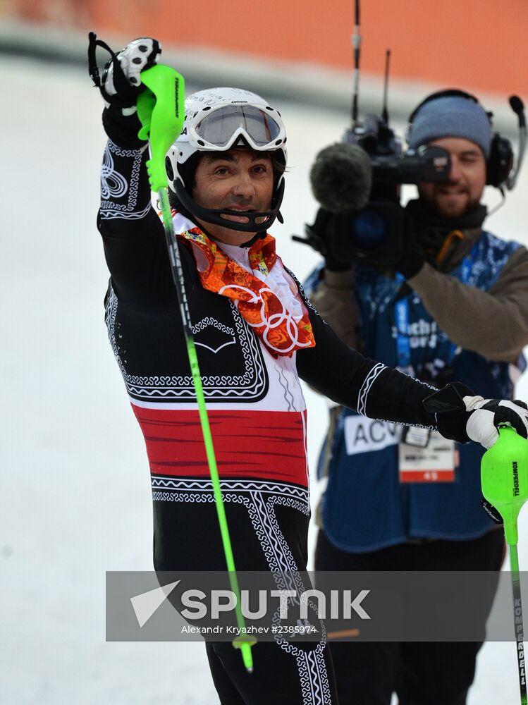 2014 Winter Olympics. Alpine skiing. Men. Slalom