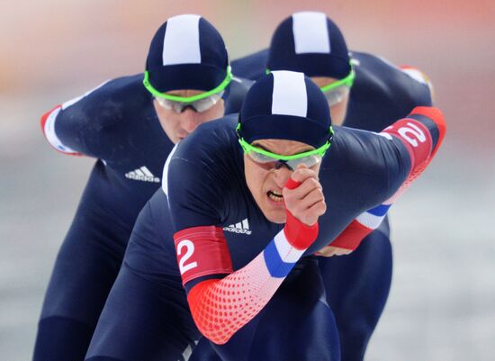 2014 Winter Olympics. Speed skating. Men. Team pursuit. Finals