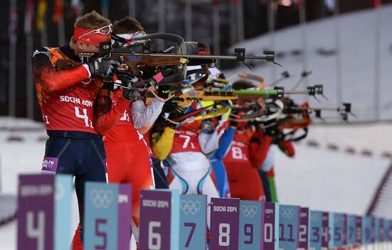 2014 Winter Olympics. Biathlon. Men. Relay
