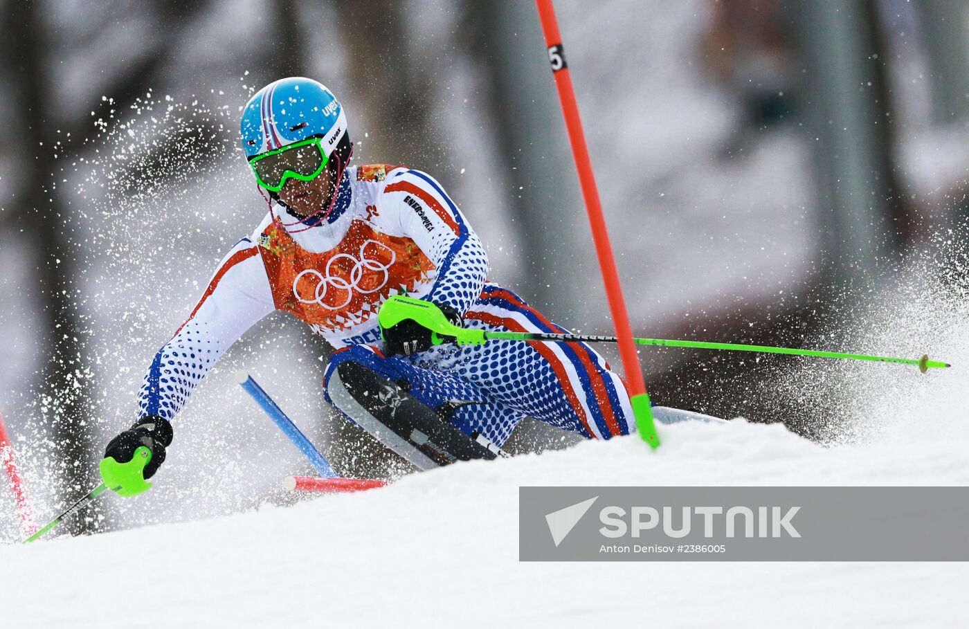2014 Winter Olympics. Alpine skiing. Men. Slalom