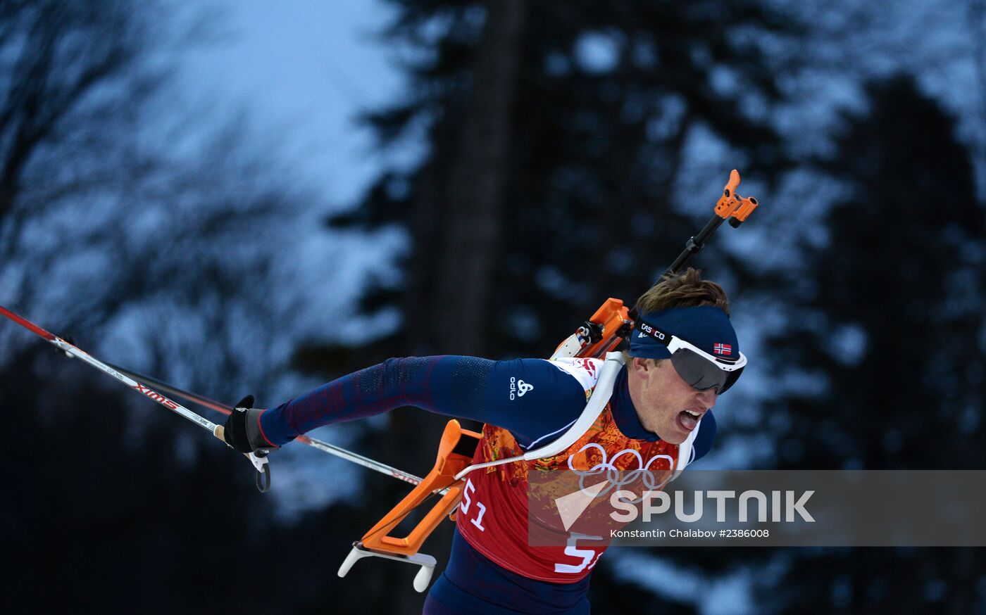 2014 Winter Olympics. Biathlon. Men. Relay