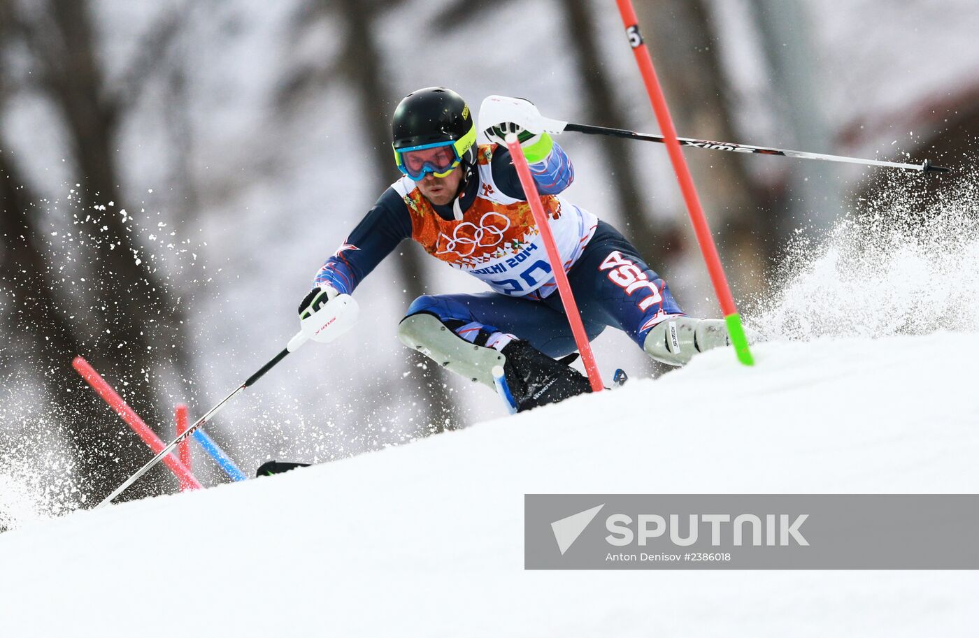 2014 Winter Olympics. Alpine skiing. Men. Slalom