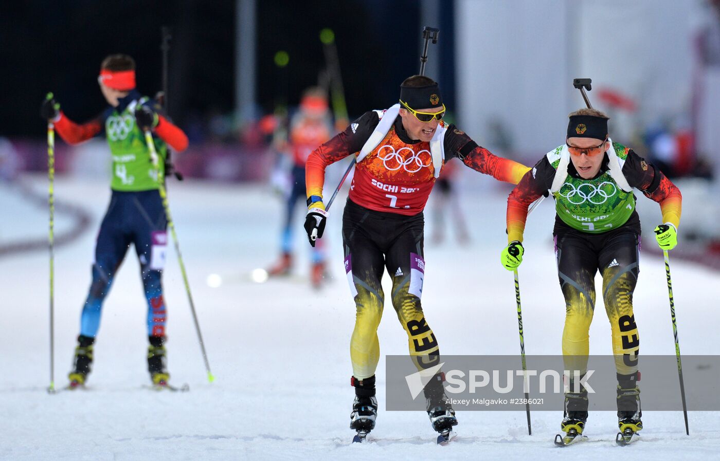 2014 Winter Olympics. Biathlon. Men. Relay