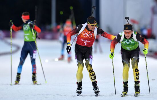2014 Winter Olympics. Biathlon. Men. Relay