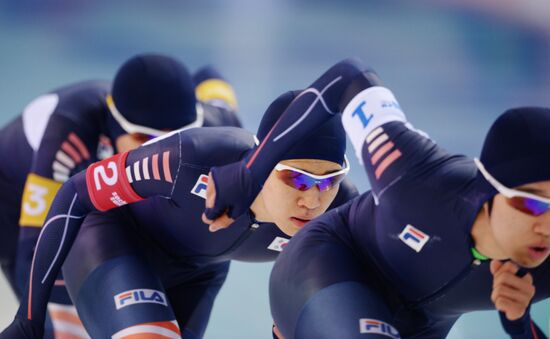 2014 Winter Olympics. Speed skating. Men. Team pursuit. Finals