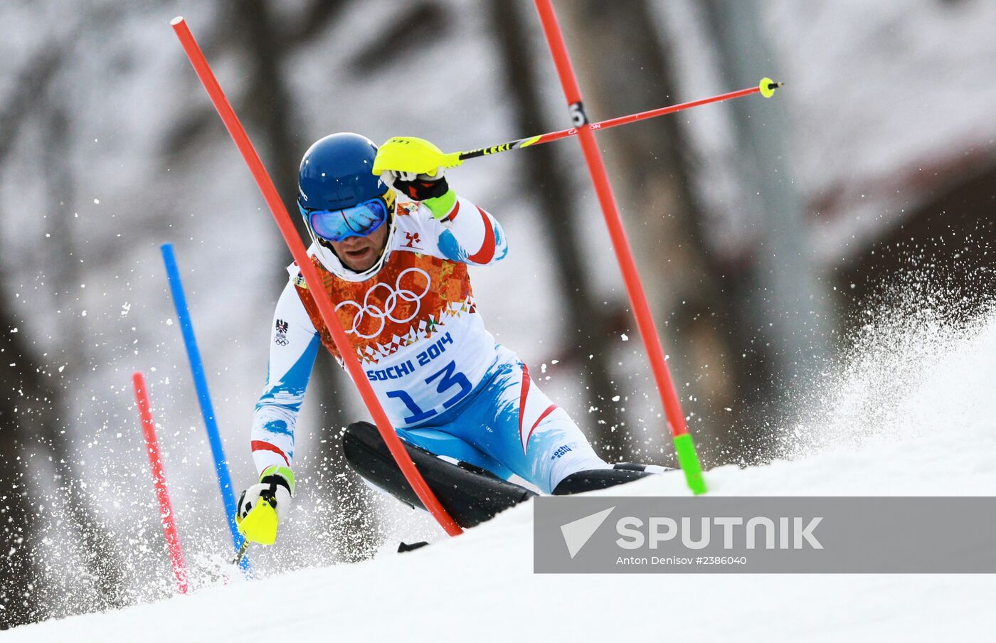 2014 Winter Olympics. Alpine skiing. Men. Slalom