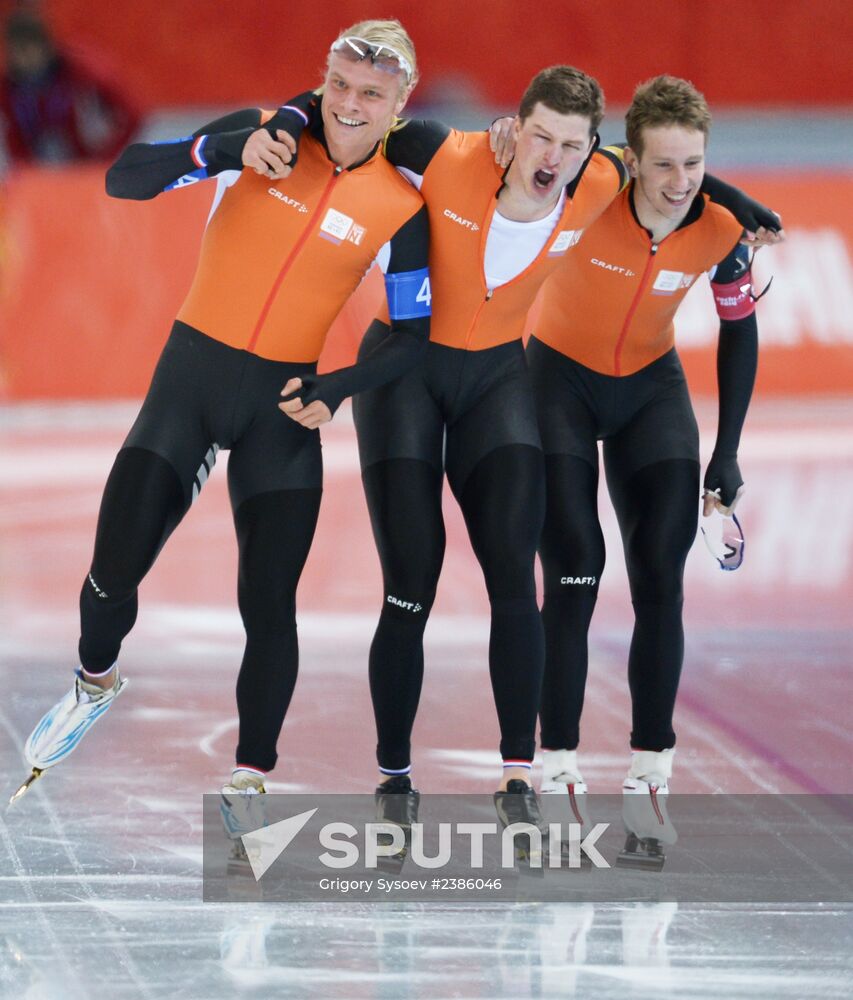 2014 Winter Olympics. Speed skating. Men. Team pursuit. Finals