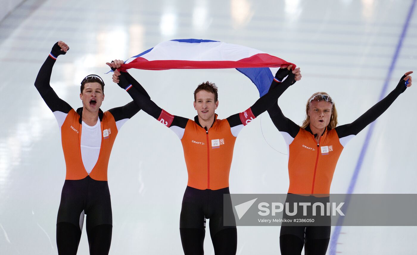 2014 Winter Olympics. Speed skating. Men. Team pursuit. Finals