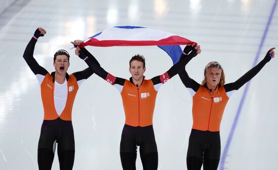 2014 Winter Olympics. Speed skating. Men. Team pursuit. Finals