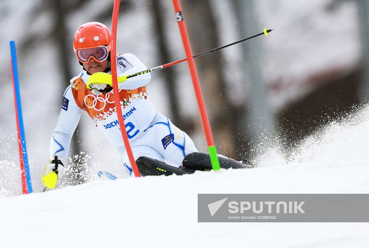 2014 Winter Olympics. Alpine skiing. Men. Slalom