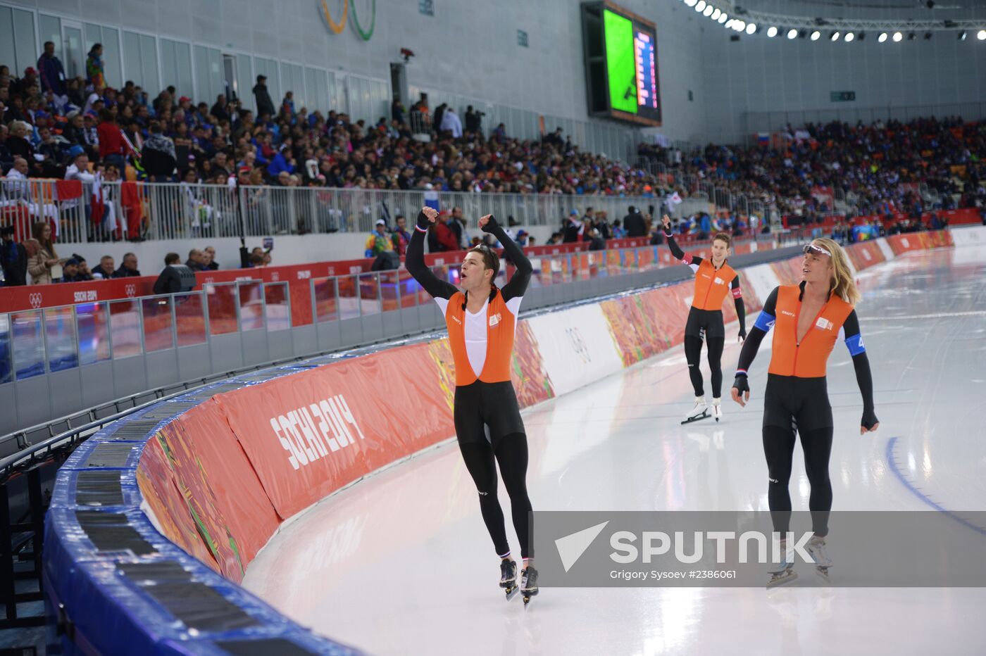 2014 Winter Olympics. Speed skating. Men. Team pursuit. Finals